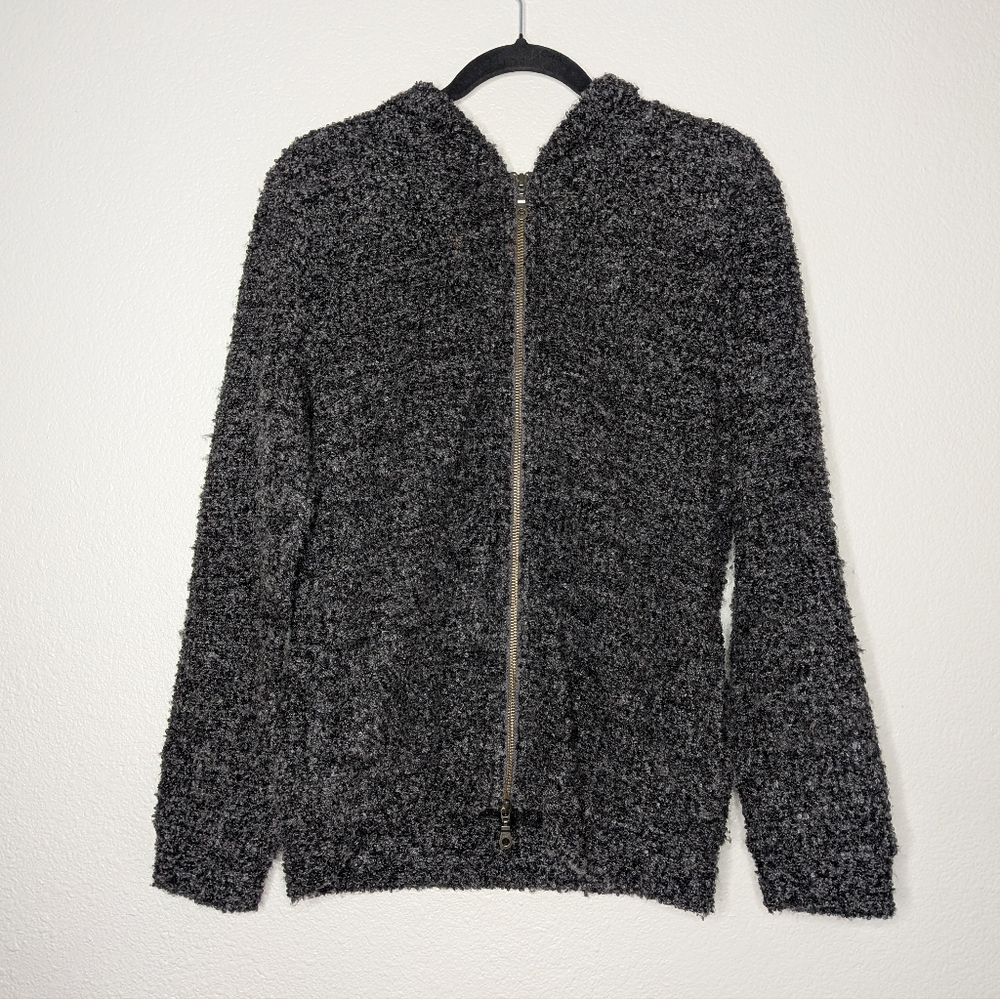 Carbon 2 Cobalt Womens Charcoal Gray Cozy Plush Gorpcore Zip Up Hoodie M